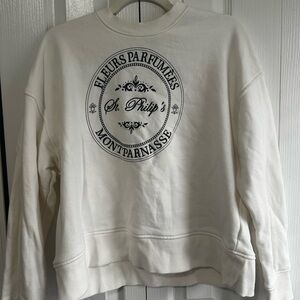 White crew neck sweatshirt